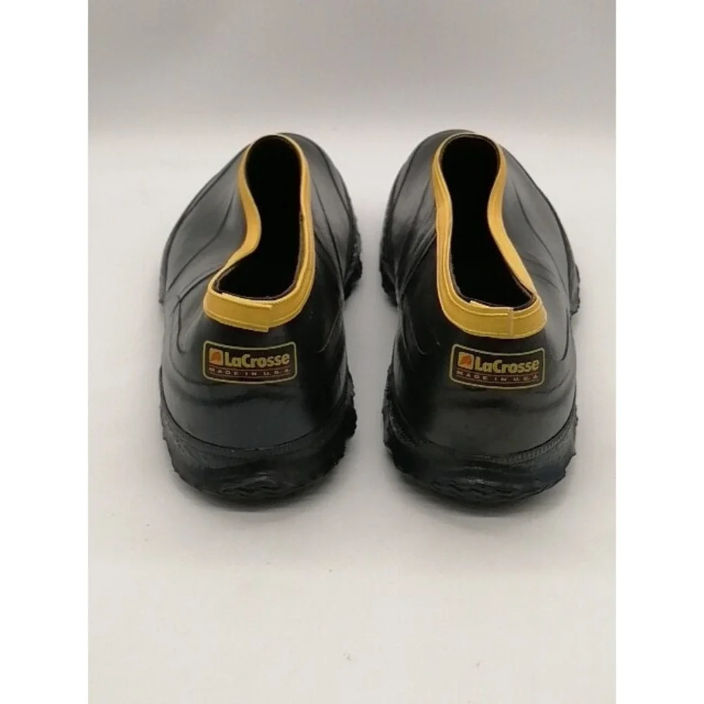Lacrosse Boots Mens Black 8 Rubber Overshoes Pull On Waterproof Low Top NEW